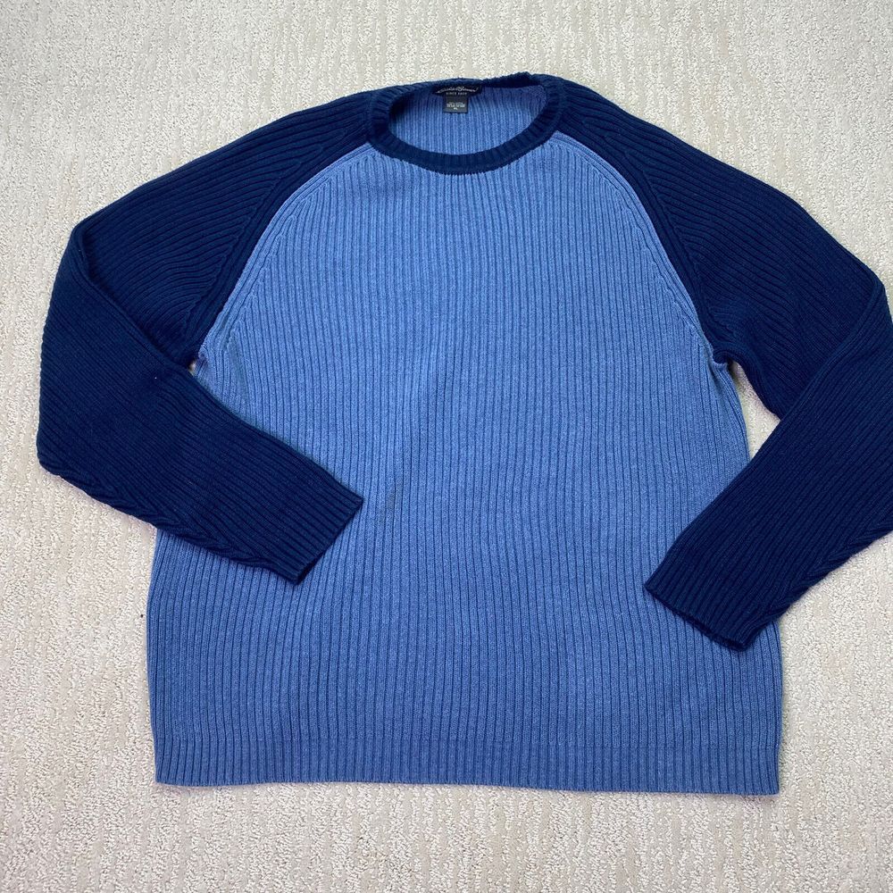 eddie bauer Mens XL blue pullover Knitted sweater*